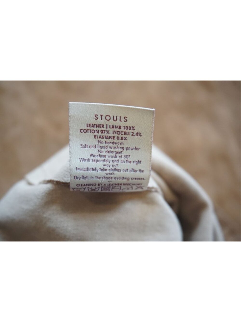 Stouls Paris Camel Lambskin Leather Pants Suede Pull-On Flare - Size XS - Picture 9 of 9